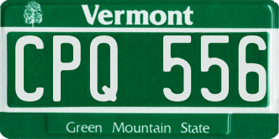 VT license plate CPQ556
