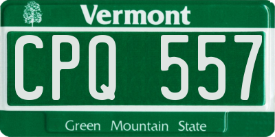 VT license plate CPQ557