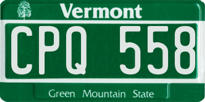 VT license plate CPQ558