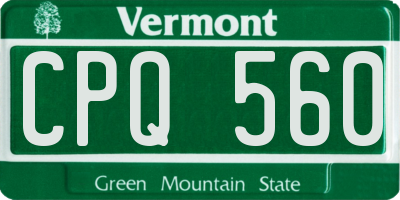 VT license plate CPQ560