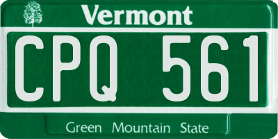 VT license plate CPQ561
