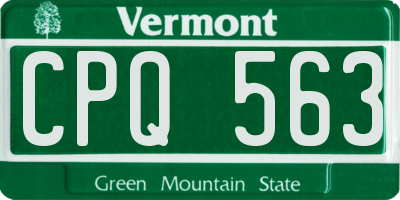VT license plate CPQ563