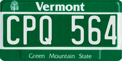 VT license plate CPQ564
