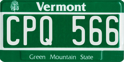 VT license plate CPQ566