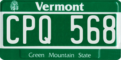 VT license plate CPQ568