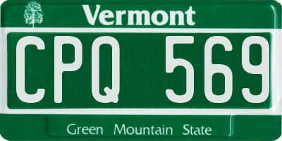VT license plate CPQ569