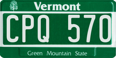 VT license plate CPQ570