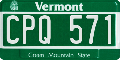VT license plate CPQ571