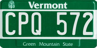 VT license plate CPQ572