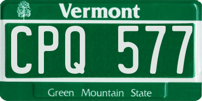 VT license plate CPQ577