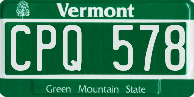VT license plate CPQ578