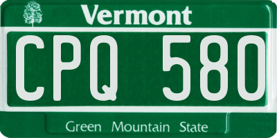 VT license plate CPQ580