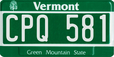 VT license plate CPQ581
