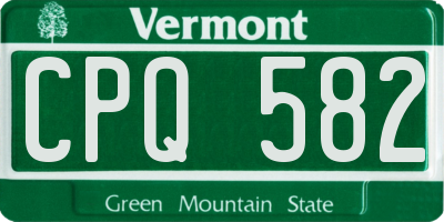 VT license plate CPQ582