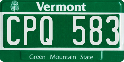 VT license plate CPQ583