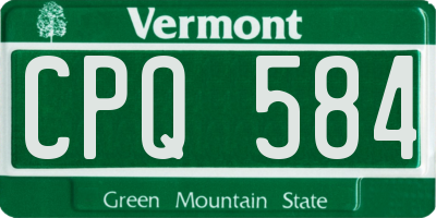 VT license plate CPQ584