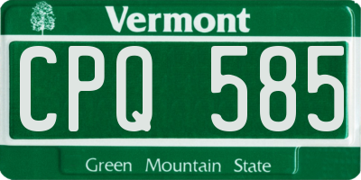 VT license plate CPQ585