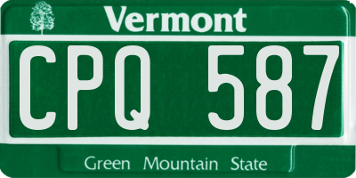 VT license plate CPQ587