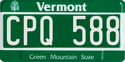VT license plate CPQ588