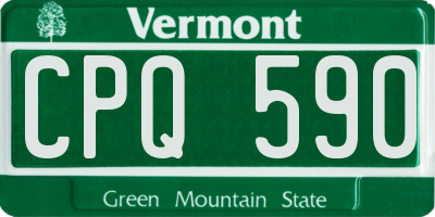 VT license plate CPQ590