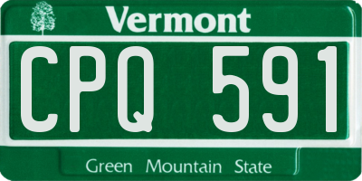 VT license plate CPQ591