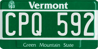 VT license plate CPQ592