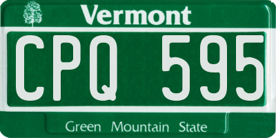 VT license plate CPQ595