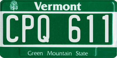 VT license plate CPQ611