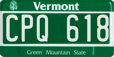 VT license plate CPQ618