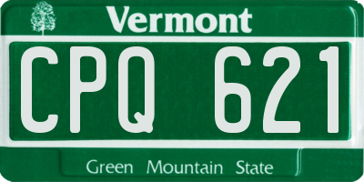 VT license plate CPQ621