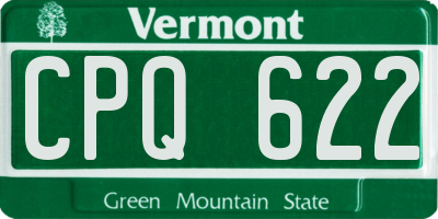 VT license plate CPQ622