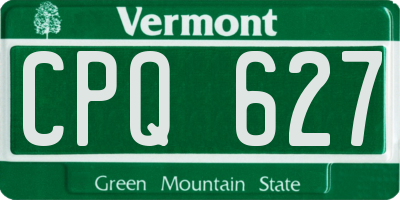 VT license plate CPQ627