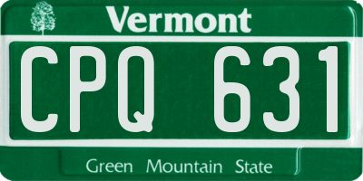 VT license plate CPQ631