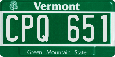 VT license plate CPQ651