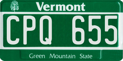 VT license plate CPQ655