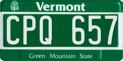 VT license plate CPQ657