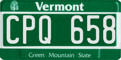 VT license plate CPQ658