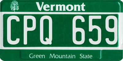 VT license plate CPQ659