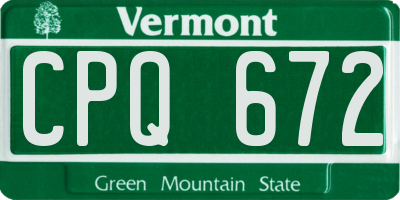 VT license plate CPQ672