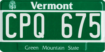 VT license plate CPQ675