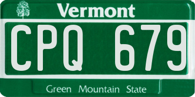 VT license plate CPQ679