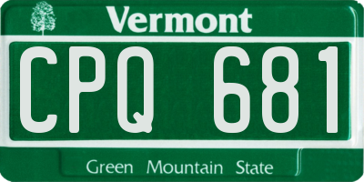 VT license plate CPQ681