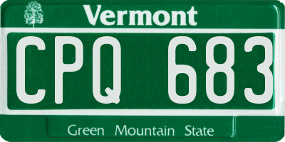 VT license plate CPQ683