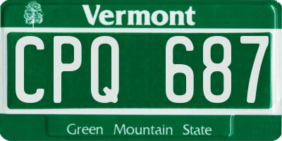 VT license plate CPQ687