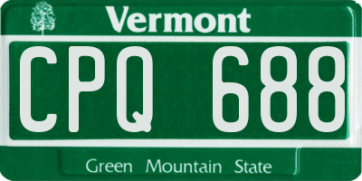 VT license plate CPQ688