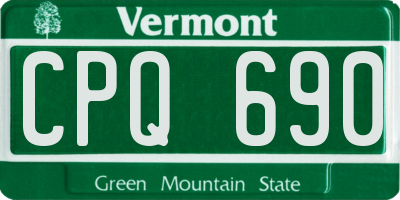 VT license plate CPQ690