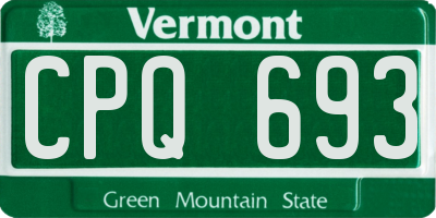 VT license plate CPQ693