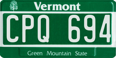 VT license plate CPQ694