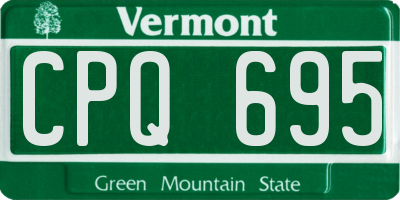 VT license plate CPQ695