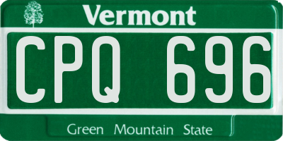 VT license plate CPQ696